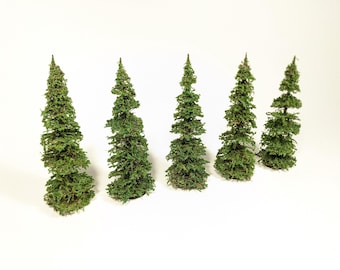 5 pcs 6" Pines on Bases 28mm 32mm Games HO Scale Modell RR