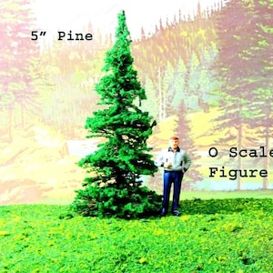 5&quot; Pine Trees - 10 pcs Handmade Model Railroad Scenery War Game Terrain Gaming Base Basing Layout Realistic Scenic Landscape