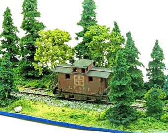 4" Pines - 20 pcs Handmade N or HO Scale Model Trees Railroad Scenery War Game Terrain Gaming Base Basing Layout Realistic Scenic Landscape