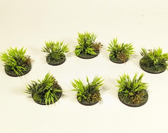 8 Handmade JUNGLE FOLIAGE on Bases: 15mm 28mm Gaming, N HO Model Railroad #472