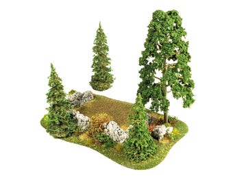2 pc Large WOODED RUINS Scenery Scatter 6.75" x 5" (#566)