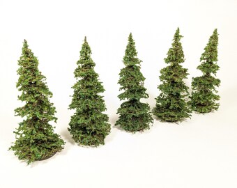 5 pcs 7" Pines on Bases 28mm 32mm Games HO Scale Modell RR (#531)