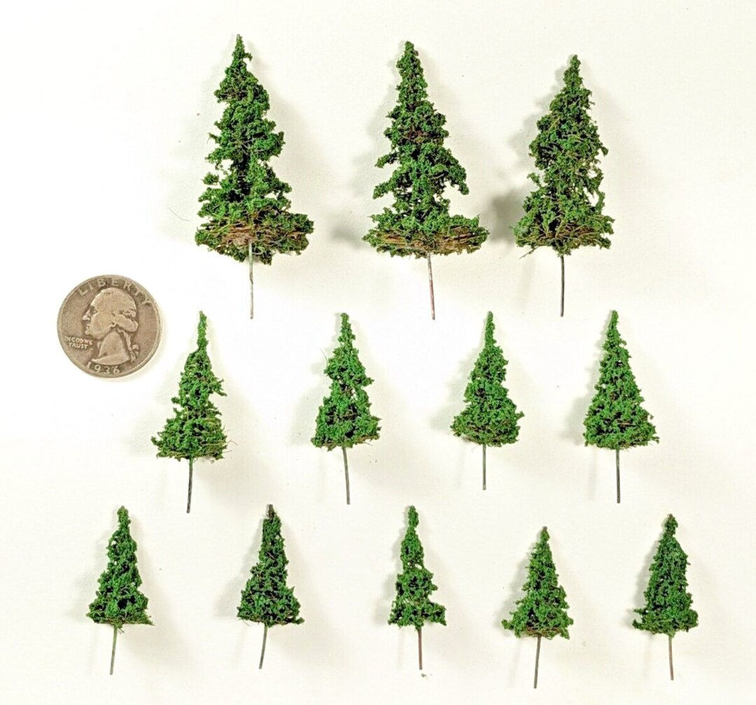 N Scale Elk River Pine Tree Set: 12 Piece 3 Sizes Model Railroad ...
