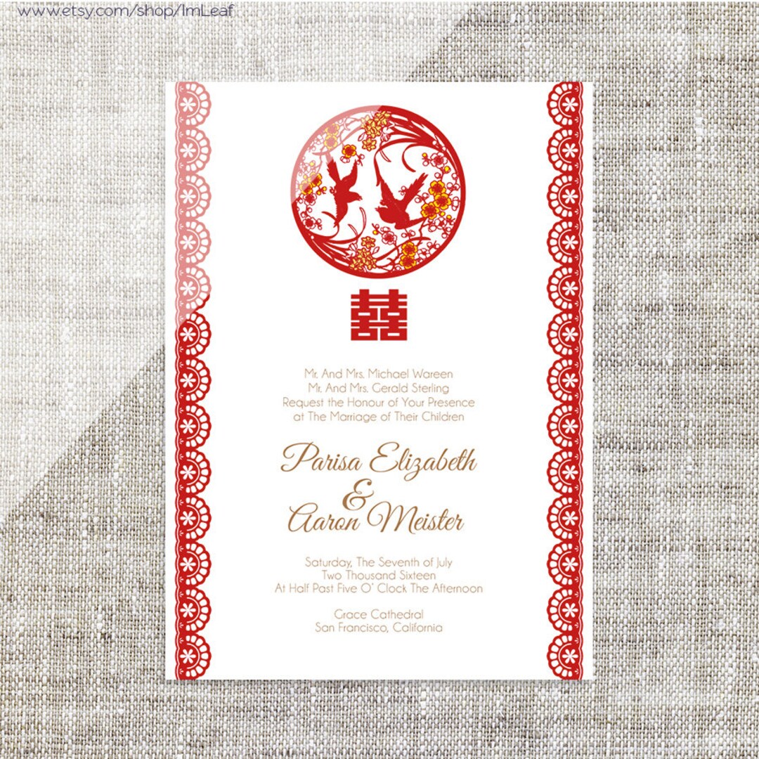 Buy DIY Printable / Editable Chinese Wedding Invitation Card Online in  India - Etsy