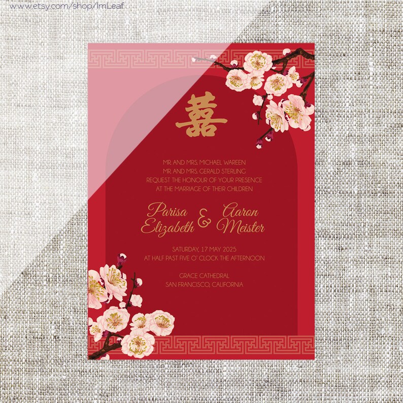 DIY Printable Editable Chinese Wedding Invitation Card Etsy