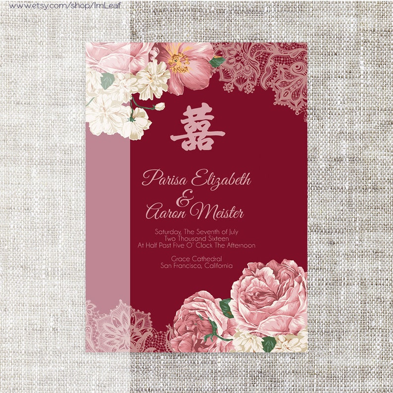 DIY Printable editable Chinese Wedding Invitation Card Etsy