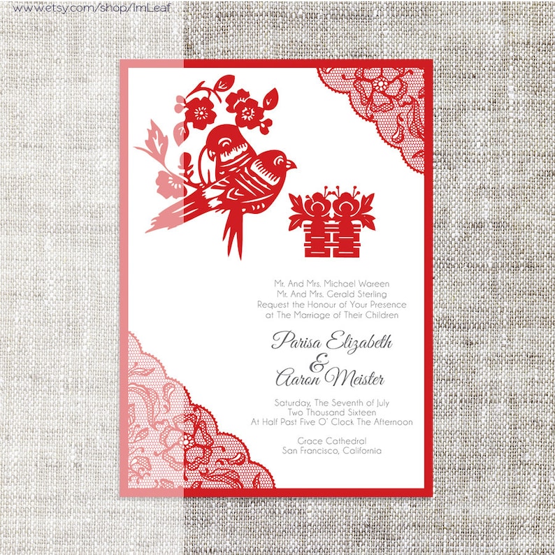 diy printable editable chinese wedding invitation card