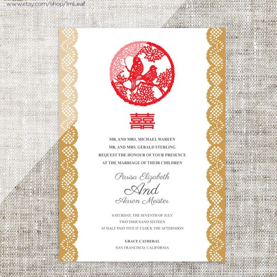 DIY Printable Chinese Wedding/ Celebration Invitation Card ...