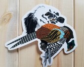 English Setter with Pheasant Sticker Decal