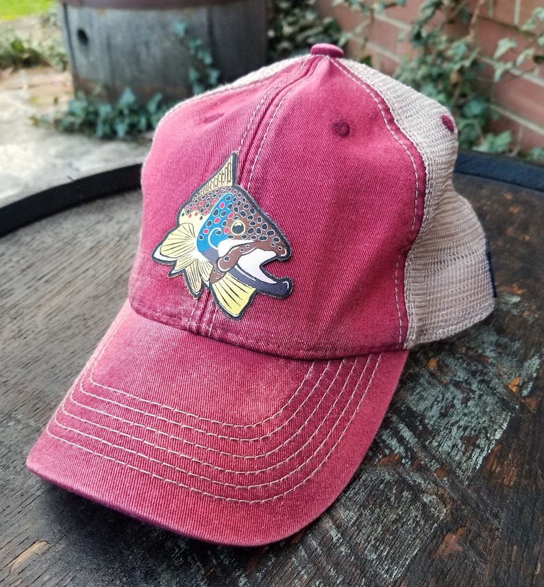 Brown Trout Kype Red Trucker Hat Etsy
