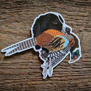 English Springer Spaniel Stickers with Grouse, Pheasants, Waterfowl