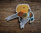 Golden Retriever with Pheasant Sticker Decal
