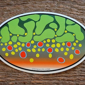 Brook Trout Skin Oval Sticker Decal