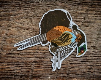 English Springer Spaniel with Pheasant Sticker Decal