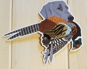 Weimaraner with Pheasant Sticker Decal