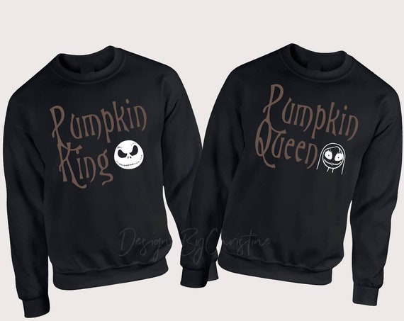Pumpkin King | Pumpkin Queen | Halloween Sweaters | Couples halloween sweaters | Nightmare before Christmas Sweatshirts | Disney Sweater