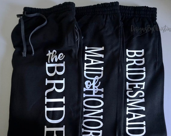 Bridal Party Sweatpants Personalized Sweats, Ladies lounge pocket pants, bridal party gift,Bridal party gifts,wedding gift, bridesmaid gifts