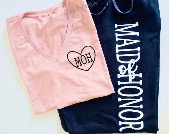 maid of honor shirt, maid of honor sweatpants. bridal party sweatpants, getting ready outfit, bridal party pjs