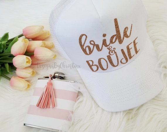 Bachelorette Hat, Bad and Boujee Hat, Bride and Boujee Hat, Bachelorette trucker hat, Bachelorette party hat, Wedding Hat, Vacation trucker.
