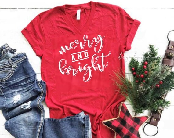 Christmas Shirt | Merry and Bright shirt | Holiday shirt | Cute Christmas shirt | Christmas party shirt  | Merry and Bright | Holiday shirt