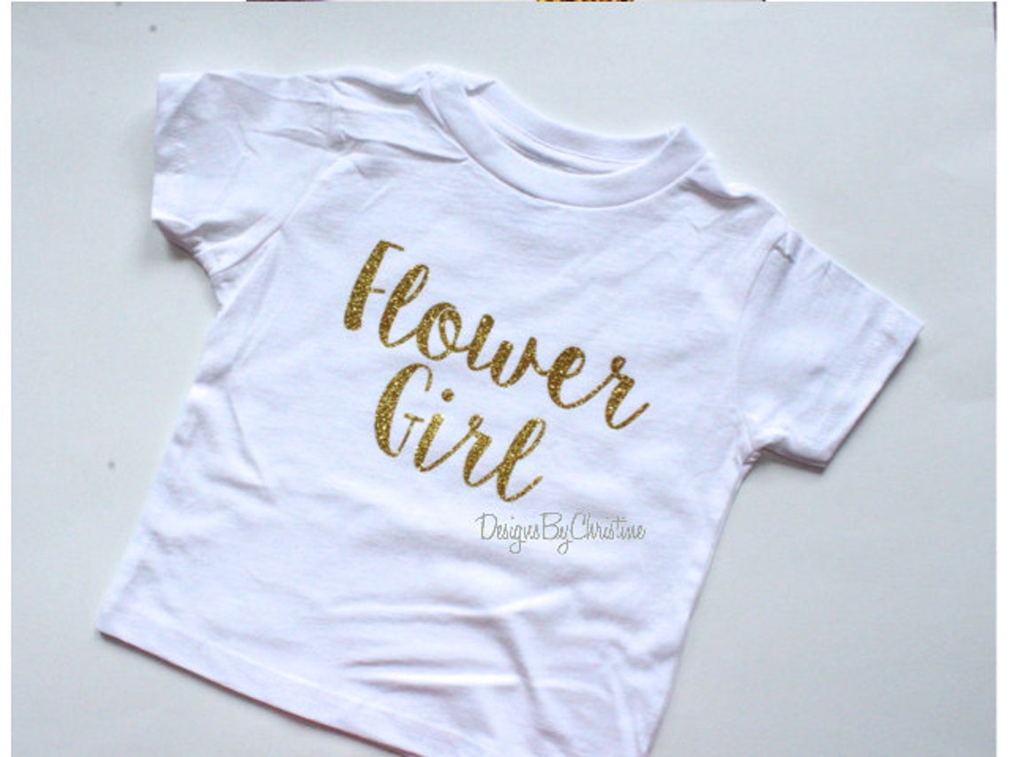 Flower Girl Shirt. Glitter Shirt. Flower Girl Tee. Flower - Etsy