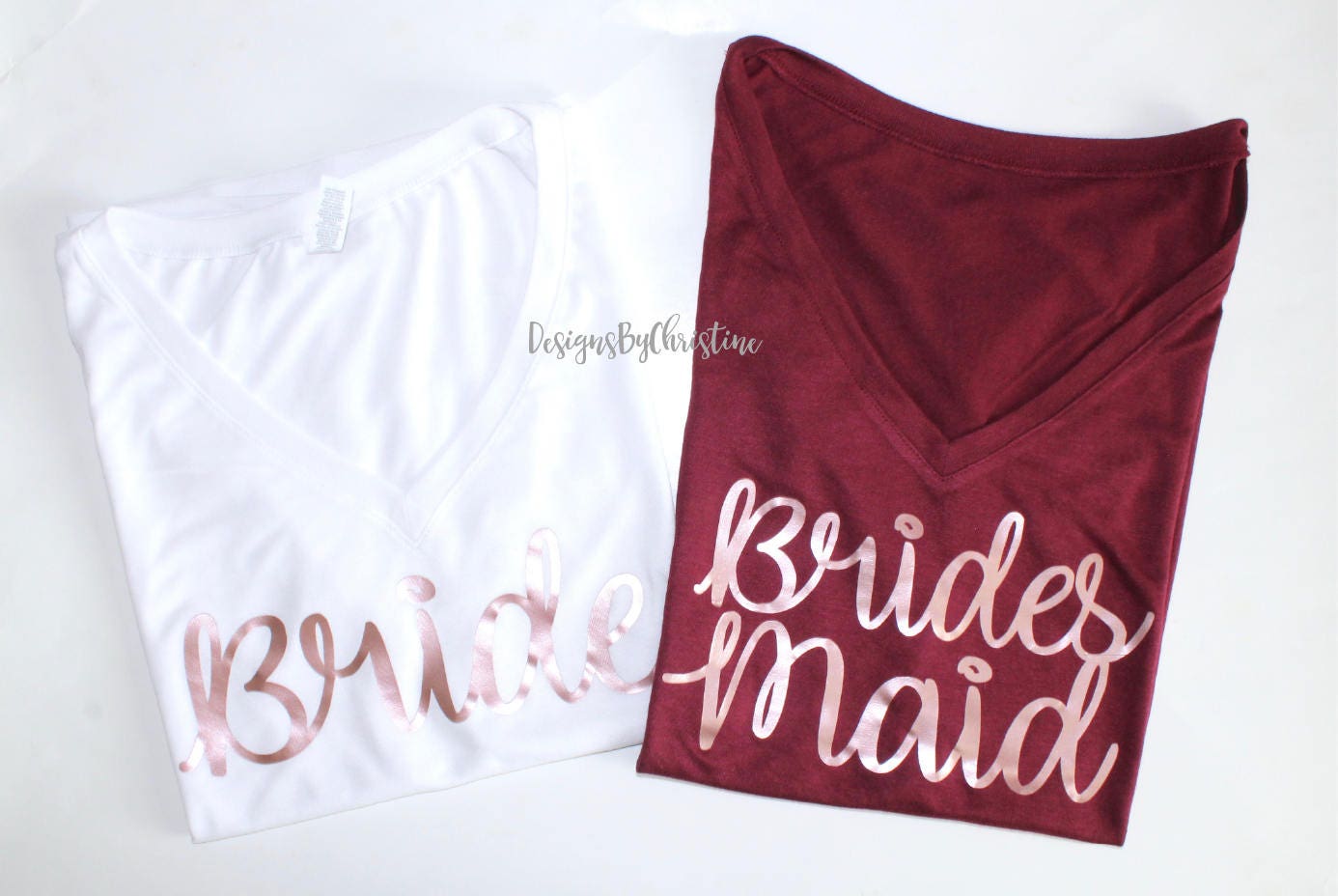 rose gold bridesmaid shirts