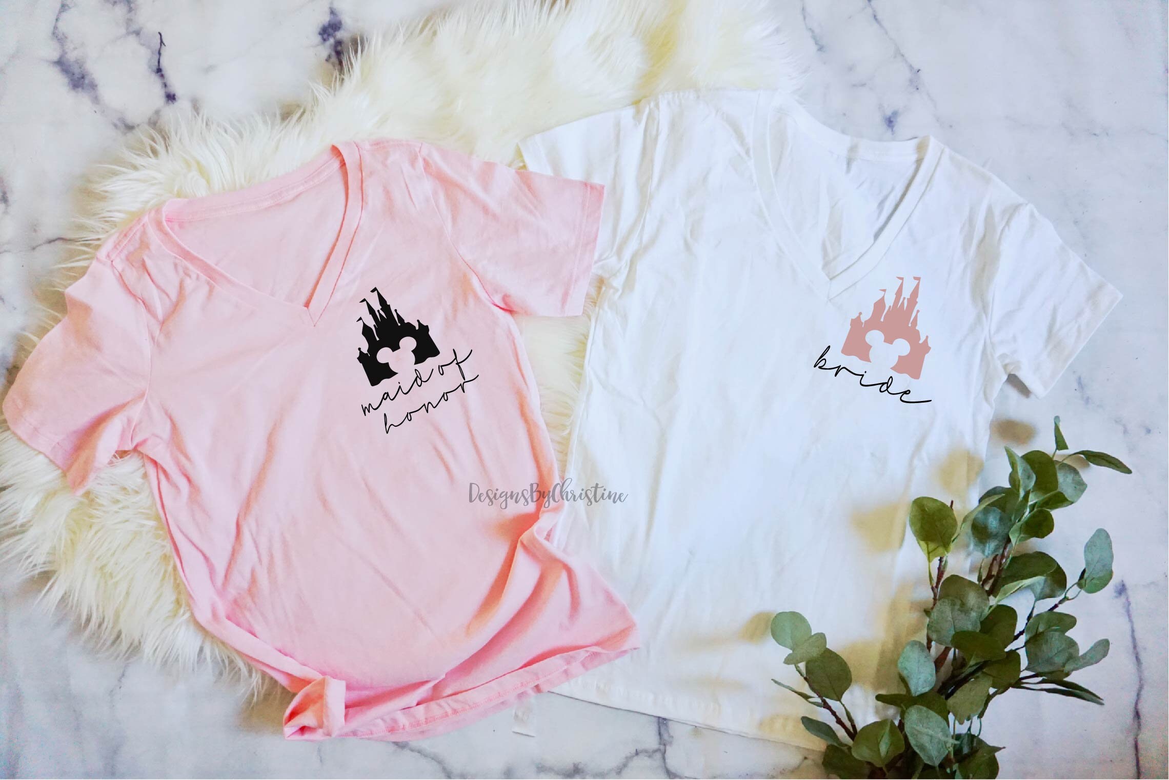 disney bride and bridesmaid shirts