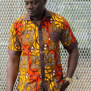 Hombres camisa de impresión africana