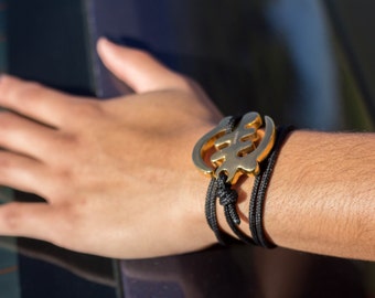 Gold Plated Gye Nyame Anchor Bracelet