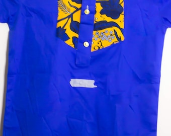 African Blue ankara Mens Print Shirt