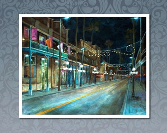 Ybor City Tampa Florida Art Print, Great Gift Idea for Art Lovers, Gift for Him, Gift for Her.