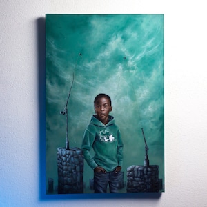 Black Boy African American Contemporary Painting, Black Art, Black Owned Shop Art, Fine Art