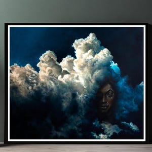 Large Black Woman Art Painting, Great Gift Idea for Art Lovers, Gift for Her, Gift for Him