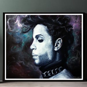 Prince Rogers Nelson Art Print, Purple Rain Artwork, Music Portrait Painting, Rhythm & Blues Home Decor