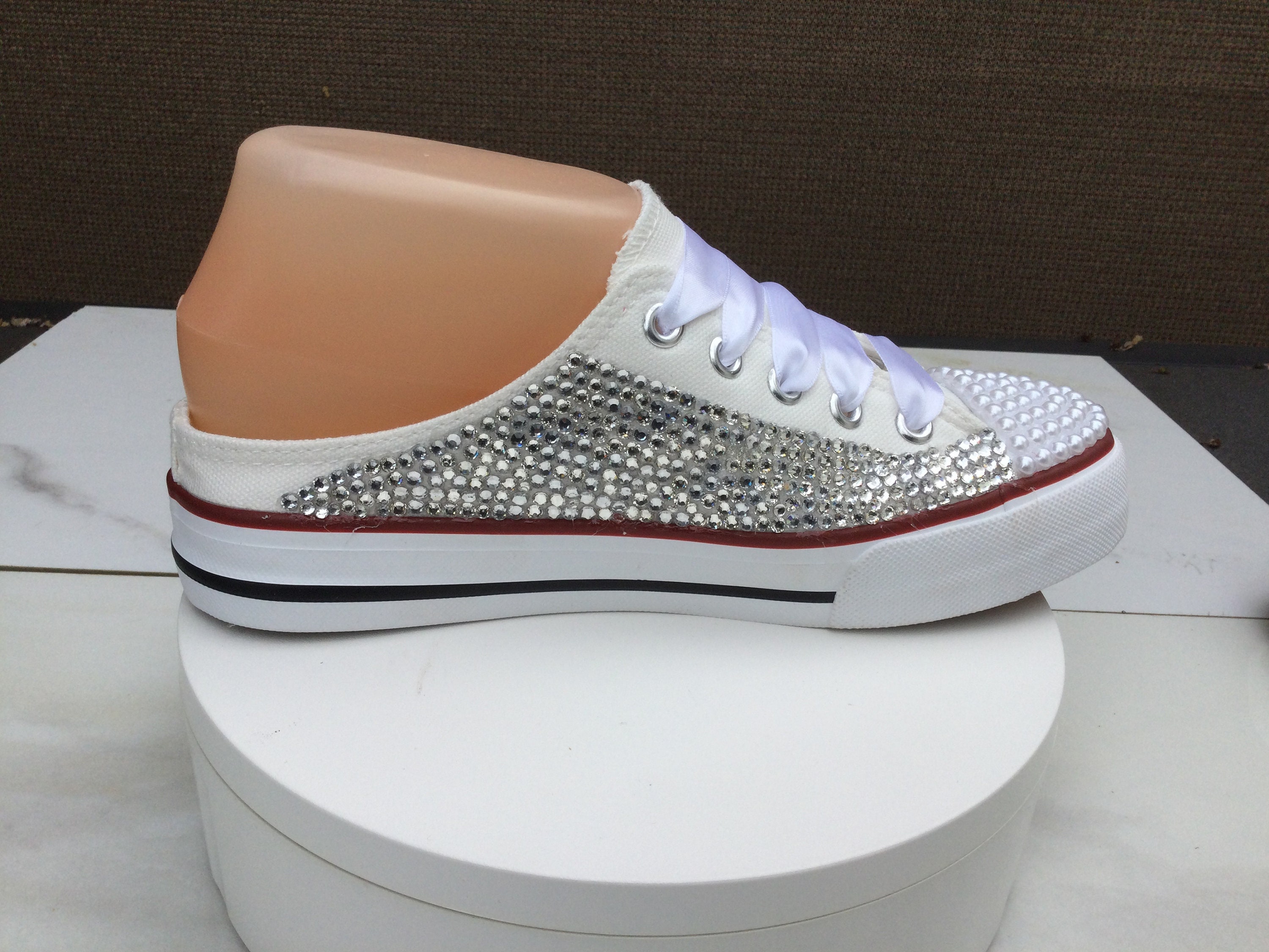slip on rhinestone sneakers
