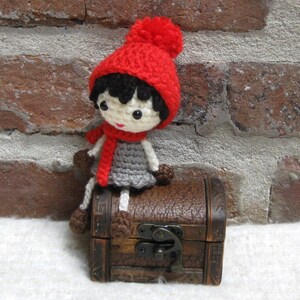 POMPOM DOLL Amigurumi Pattern Crochet Doll Pattern Bobble Ski Hat Tutorial PDF Plush Doll image 4