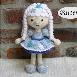 SNOWFLAKE Winter Girl Amigurumi Pattern Crochet Doll Pattern Tutorial PDF Plush Doll Girl image 1