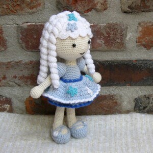 SNOWFLAKE Winter Girl Amigurumi Pattern Crochet Doll Pattern Tutorial PDF Plush Doll Girl image 3