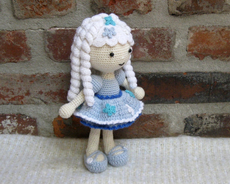 SNOWFLAKE Winter Girl Amigurumi Pattern Crochet Doll Pattern Tutorial PDF Plush Doll Girl image 3