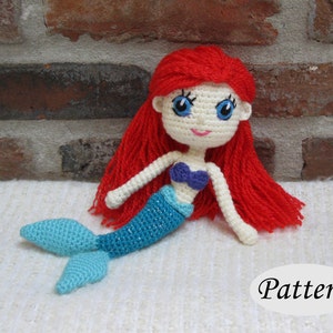 ARIEL Mermaid Amigurumi Pattern Crochet Doll Pattern Amigurumi Princess Pattern Tutorial PDF Plush Doll Girl image 1