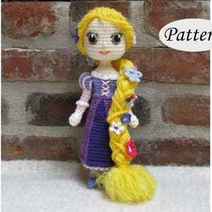 RAPUNZEL Amigurumi Pattern Crochet Doll Pattern Amigurumi Princess Pattern Tutorial PDF Plush Doll Girl image 1