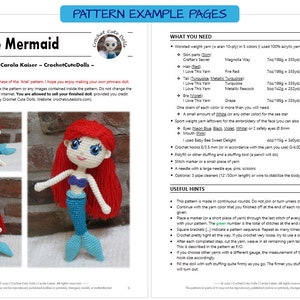 ARIEL Mermaid Amigurumi Pattern Crochet Doll Pattern Amigurumi Princess Pattern Tutorial PDF Plush Doll Girl image 5