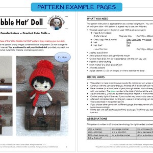 POMPOM DOLL Amigurumi Pattern Crochet Doll Pattern Bobble Ski Hat Tutorial PDF Plush Doll image 5