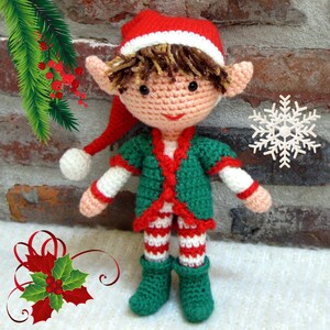 Christmas Xmas ELF BOY Amigurumi Pattern Crochet Doll Pattern Tutorial PDF Plush Doll Boy image 4