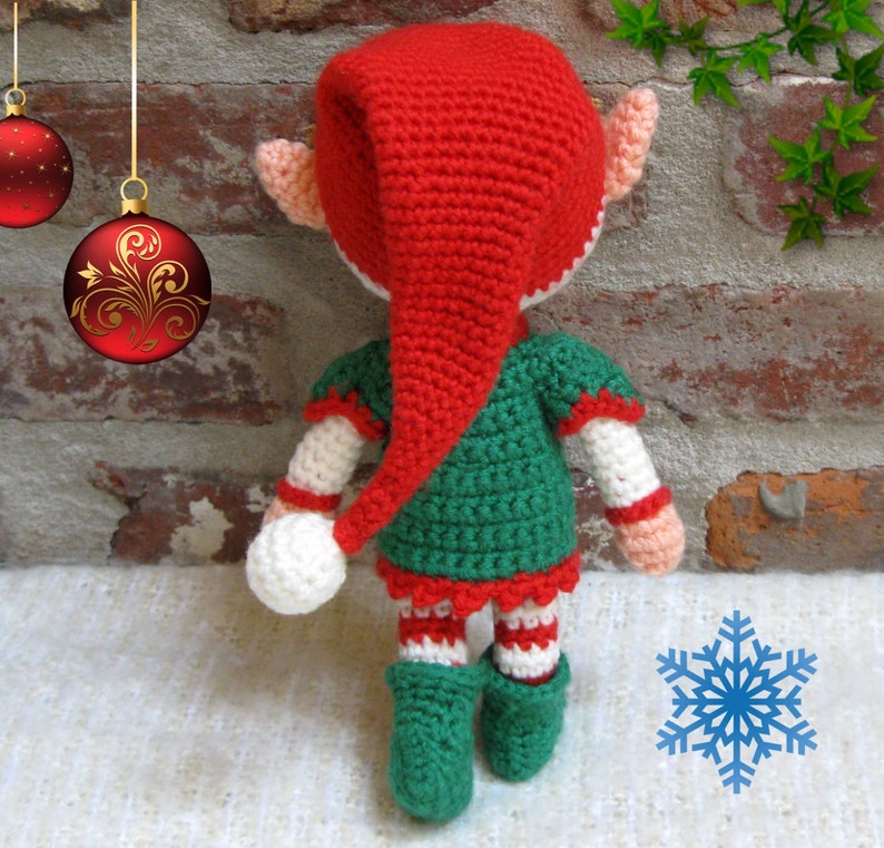 Christmas Xmas ELF BOY Amigurumi Pattern Crochet Doll Pattern Tutorial PDF Plush Doll Boy image 3