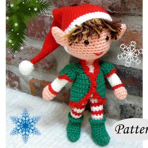 Christmas Xmas ELF BOY Amigurumi Pattern Crochet Doll Pattern Tutorial PDF Plush Doll Boy image 1