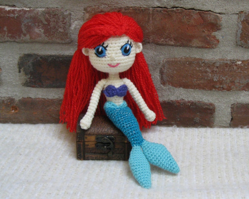 ARIEL Mermaid Amigurumi Pattern Crochet Doll Pattern Amigurumi Princess Pattern Tutorial PDF Plush Doll Girl image 3