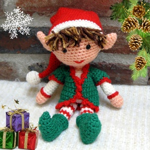 Christmas Xmas ELF BOY Amigurumi Pattern Crochet Doll Pattern Tutorial PDF Plush Doll Boy image 2