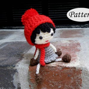 POMPOM DOLL Amigurumi Pattern Crochet Doll Pattern Bobble Ski Hat Tutorial PDF Plush Doll image 1