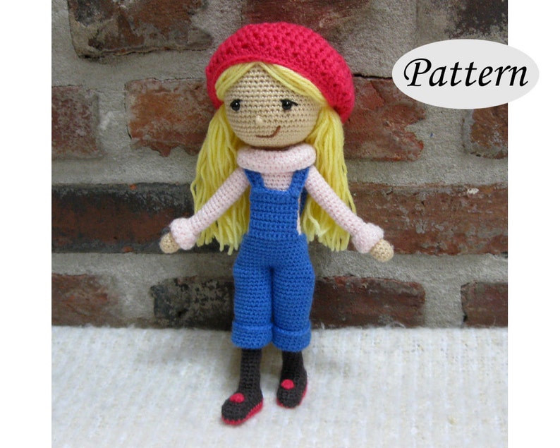 WINTER GIRL Amigurumi Pattern Crochet Doll Pattern Tutorial PDF Plush Doll Girl image 1